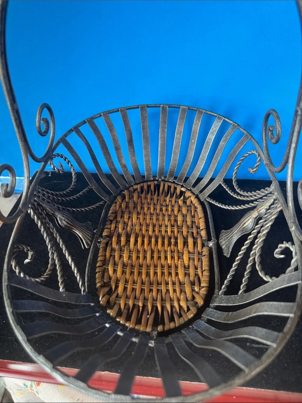 Ornate Decorative Wire Basket - Metallic and Brown